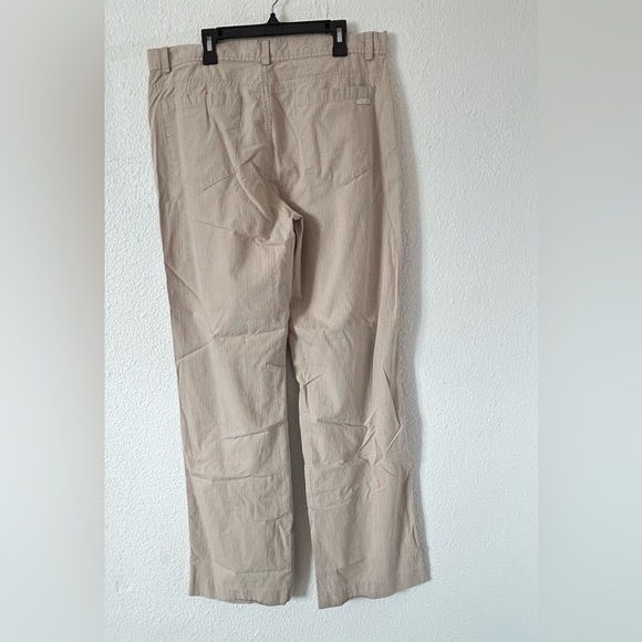 Calvin Klein men’s khaki striped straight leg pants Sz 34x33 - Picture 7 of 10
